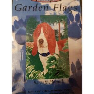 Bassett Hound Gr8 Dogs Garden Flags 12.5" x 18" All Weather Polyester